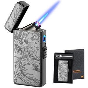 USB Rechargeable Electric Dual Arc <strong>Lighter</strong> Windproof Flameless Pocket Metal <strong>LED</strong> Battery Indication Classic Design for <strong>Cigarette</strong> - Product Image 6