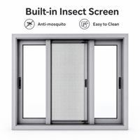 Ventana Corredera de Aluminio Residencial Moderna con Marco de Bajo Mantenimiento para Desarrollo de Viviendas Nuevas a Gran Escala