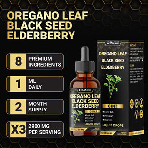 8 в 1 жидкие капли из листьев орегано с черным маслом бузины, оливкового листа кверцетина бромелайна, Масло Орегано - Product Image 5