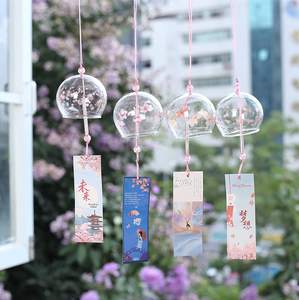 Set di campanelli eolici giapponesi romantiche campane del vento fatto a mano ciondolo in vetro per regalo di compleanno casa decori eco-friendly - Product Image 4