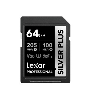 Carte mémoire professionnelle haute vitesse SILVER PRO UHS-II U3 V60 4K SDXC en plastique 64 Go 128 Go 256 Go 512 Go 1 To pour appareil photo LSDSIPR064G-R - Product Image 1