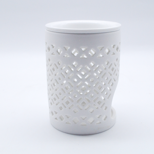 Brûleur <span class=keywords><strong>à</strong></span> <span class=keywords><strong>cire</strong></span> en céramique de porcelaine cylindrique <span class=keywords><strong>blanc</strong></span> de haute qualité, porte-bougie - Product Image 5