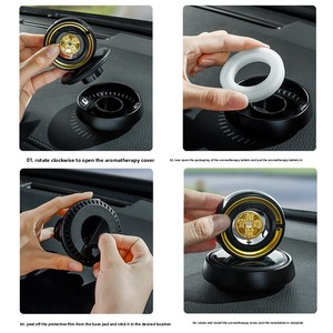 Adorno de Aromaterapia Giratorio Automático de Metal con Energía Solar, Accesorio de Lujo para Asiento de Coche, Fragancia Decorativa para Hombres; Alta Gama - Product Image 5