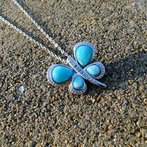 ร้านค้าโรงงานจัดส่งภายใน 7 วัน เครื่องประดับเงินแท้ 925 ประดับด้วยพลอยเพคโทไลต์สีน้ำเงิน บาตูอาคิก ลาริมาร์ เครื่องประดับเงินลาริมาร์ - Product Image 5