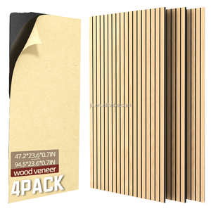 Panneaux muraux décoratifs auto-adhésifs à lamelles en <span class=keywords><strong>bois</strong></span> faciles à dé<span class=keywords><strong>coller</strong></span> et à <span class=keywords><strong>coller</strong></span> Panneaux acoustiques de bureau insonorisants - Product Image 1