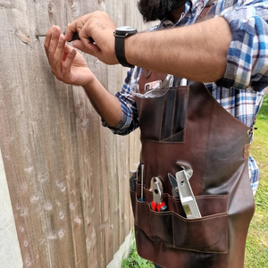Brown Polyamide <b>Waterproof</b> Unisex Tool <b>Work</b> Coverall Multi Pocket Adjustable Durable Workshop Repair Maintenance Carpenter - Product Image 3