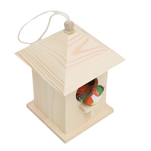 Nichoir suspendu en bois naturel Bluebird Wren Hirondelle Nichoir en bois Cage à oiseaux Cottage pour animaux de compagnie Nid d'oiseau Jardin extérieur - Product Image 2