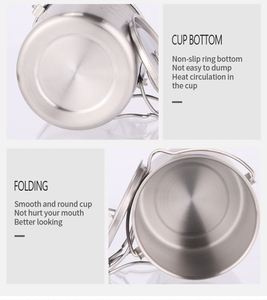 Échantillon gratuit CE Camping Pot 750ml Tasse ou pot léger de luxe, portable avec poignées pliables et couvercle pour l'extérieur - Product Image 6