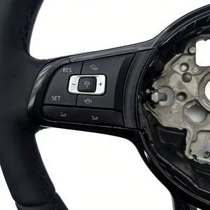Volante Completo de Cuero Negro Personalizado para Volkswagen <span class=keywords><strong>Golf</strong></span> <span class=keywords><strong>MK7</strong></span> Be 7 R <span class=keywords><strong>GTI</strong></span> GTE TDI - Product Image 4