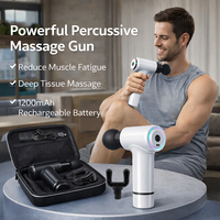 Professional Portable 7-Color RGB 6-Speed Brushless Motor Deep Tissue Electric Massage Gun 1200mAh Battery for Athletes Body