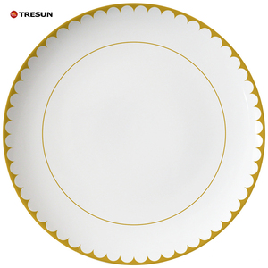 Plato de Cena Redondo Plano de Porcelana Fina, Diseño Nuevo y Único de China 2024, Color Blanco, para Postre o Sopa, para <span class=keywords><strong>Restaurante</strong></span> - Product Image 2