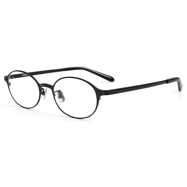 FK005 High Quality Fashionable Oval Titanium Optical Eyewear Ultralight Brand Design Solid Eyeglasses Frames for Wholesale