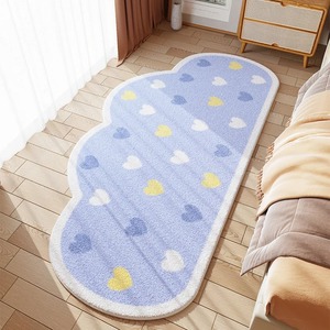 Tapis de sol imprimé nuages en fausse fourrure imitation cachemire, motif dessin animé mignon, pour chambre d'enfant, chambre à coucher, style 'Cœur de jeune fille' - Product Image 4