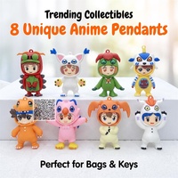 Serie de figuras colgantes clásicas de anime Chibi retro de los 90 para decoración de escritorio, ideal para eventos de gashapon, sorteos, bolsas de regalo corporativas y premios de fiesta.
