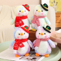 Peluche pingouin de Noël, jouet en peluche, décoration de fête de Noël à la maison, poupée pingouin colorée tie-dye pour cadeau d'hiver