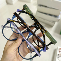 Monture de lunettes optiques unisexe en acétate, design tendance et varié, stock aléatoire, personnalisable avec logo client