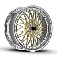 Nouvelles jantes en alliage forgé Super RS 3 pièces, or, 17-22 pouces, 5x112/5x120, compatibles avec les voitures particulières E30/E36/E90/A4/A5, avec design en maille