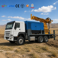 Machine de forage de puits d'eau montée sur camion, entièrement hydraulique, capacité de forage de 350 m, pour forage à la boue et à l'air