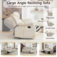 Ensemble de canapés inclinables en cuir anti-rayures, fauteuil inclinable et causeuse pour salon, chambre, camping-car, salle de cinéma, canapé 3 places