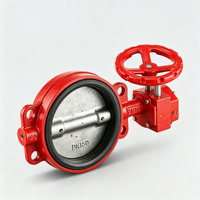 Vanne papillon de signalisation incendie à joint wafer en fonte ductile peinte rouge sur mesure ZSXZF-Q-150-16, vente chaude