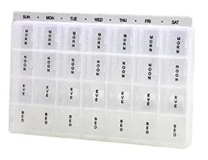 กล่องยาสีสันสดใส 7 วัน 28 ช่อง กล่องจัดเก็บยาประจำสัปดาห์ - Product Image 1