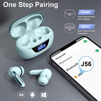 Huien Écouteurs sans fil Bluetooth 5.3 Casque HiFi Stéréo Écouteurs Android avec 4 ENC Micro Casque antibruit