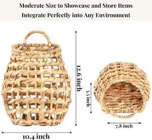 Cesta tejida a mano de yute y hierba marina OEM, cesta de flores nórdica de ratán y paja de Vietnam, precio económico - Product Image 6