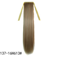 Vente en gros Perruque de queue de cheval cheveux longs et raides pour femmes multicolores