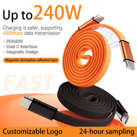 Câble plat magnétique USB-C 240W en gros d'usine avec charge rapide pour téléphone, tablette et ordinateur portable – Kit de charge