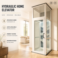 Ascenseur hydraulique silencieux et contemporain sans engrenages, cabine en acier, structure compacte durable en PVC pour appartement et villa