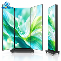 Écran LED pliable double face TOOSEN P1.86 P2 P2.5, ultra fin, portable, signalétique numérique pour la publicité en magasin et dans les commerces de détail