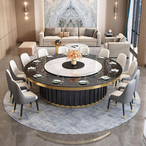 Mesa de Comedor Redonda Grande, Moderna y Lujosa, con Plato Giratorio Eléctrico, para Familias Numerosas u Hoteles, con 8, 10 o 12 Asientos - Product Image 6