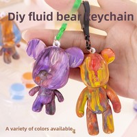 Nouveau porte-clés Ours Fluide en PVC/Acrylique, motif dessin animé, petit cadeau, pendentif créatif fait main pour enfants de maternelle