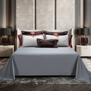 Zonnige Textiel Hoogwaardig Op Maat Gemaakt Effen Satijn Jacquard 600TC Katoenen Lakens Beddengoed Set Luxe Hotel Europees-Amerikaans - Product Image 4