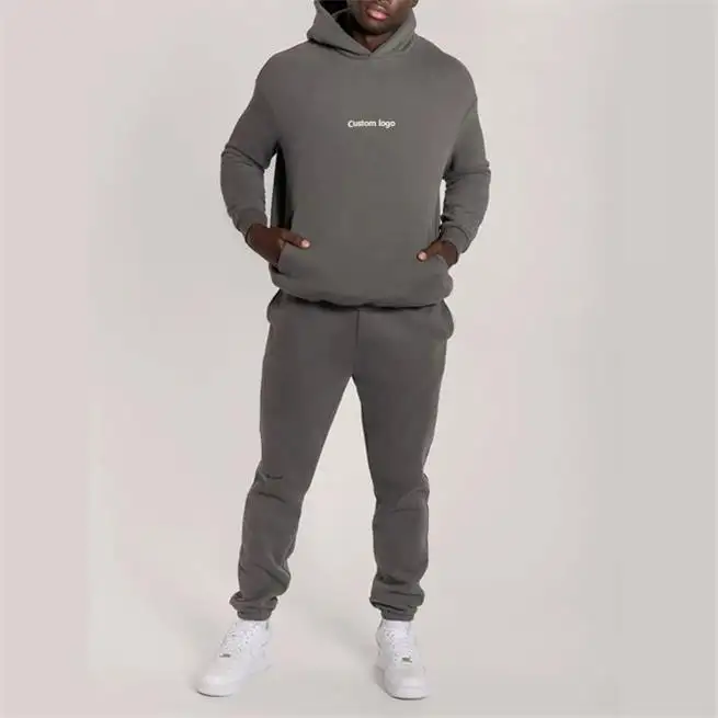 Yali high quality tracksuit men cotton thick sport jogger sweat suit customized hoodie and pants set
