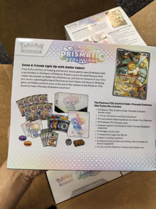 SV Prismatic Evolutions ETB Elite Trainer Box, paquets de boosters complets, tapis de jeu, protège-cartes, toutes les évolutives, coffret cadeau PTCG - Product Image 5