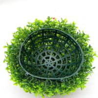 Fausse boule de plante environnementale suspendue boule de feuille artificielle buis artificiel boule d'herbe verte pour la décoration intérieure et extérieure