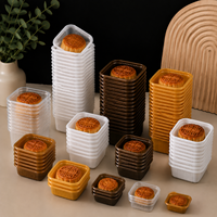 Barquettes carrées pour gâteaux de lune, pâtisseries aux œufs, desserts – Emballage thermoformé personnalisé en plastique PET/PP, écologique et de qualité alimentaire