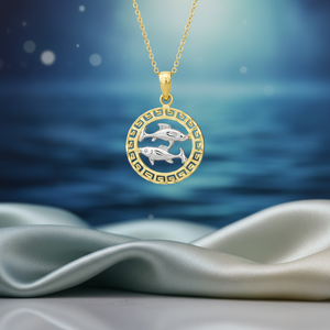 14K oro sólido collar del zodiaco Piscis collar oro collar horóscopo colgante joyería fina para mujeres hecho en Turquía - Product Image 3