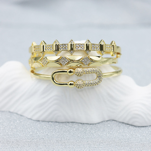Joyería <span class=keywords><strong>de</strong></span> lujo con <span class=keywords><strong>diseño</strong></span> geométrico clásico <span class=keywords><strong>de</strong></span> <span class=keywords><strong>alta</strong></span> calidad, pulsera <span class=keywords><strong>de</strong></span> moda <span class=keywords><strong>de</strong></span> estilo Hip Hop <span class=keywords><strong>de</strong></span> cobre chapado en oro <span class=keywords><strong>de</strong></span> 14 quilates para mujer - Product Image 5