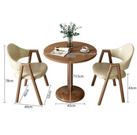 WDY-Table de réception moderne, salle de conférence, table ronde en bois et chaises avec 2 chaises