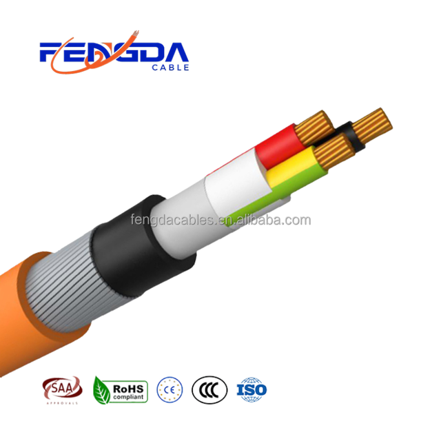 2&3 Core+earth Circular 0.6/1kV V-90 Insulated, PVC Bedded, SWA, PVC Sheathed Cable to AS/NZS 5000.1, Copper Conductors, 90°C.