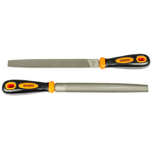 Kikir Logam T12 Baja 8 Inci, Kikir Tangan Datar Setengah Bulat, Kikir Kayu Bergigi Sedang dengan Pegangan - Product Image 1