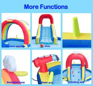 Château gonflable personnalisé de vente directe d'usine avec <span class=keywords><strong>le</strong></span> canon à eau d'escalade d'arroseur arc-en-ciel de basket-ball pour des enfants - Product Image 3