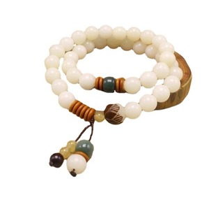 Moda White jade bodhi lotus hand string coppie maschili e femminili <span class=keywords><strong>perline</strong></span> buddiste <span class=keywords><strong>perline</strong></span> rotonde rosario <span class=keywords><strong>perline</strong></span> braccialetto di giada - Product Image 4