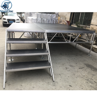 Plateforme de Scène Audiovisuelle en Aluminium pour Mariages, Effet Illusion Magique, Pré-assemblée avec Escalier