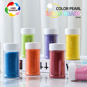 Directo de fábrica, venta al por mayor color comestible moldeado dulces perlado 2mm colorido nonpareils en 85g botella para pastel cupcake macar - Product Image 2