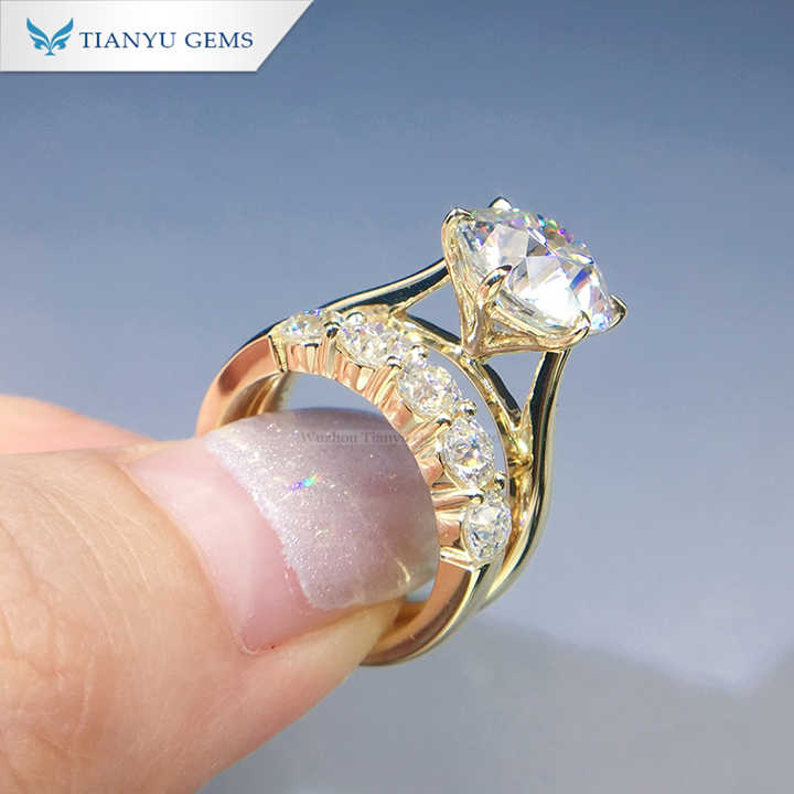 Tianyu gems 3CTラウンドOCEカットモアッサナイトピュアイエロー  