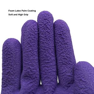 Gants de jardinage pour dames en tricot de nylon blanc à usage général, enduits de <span class=keywords><strong>latex</strong></span> et de mousse <span class=keywords><strong>color</strong></span>ée. - Product Image 2