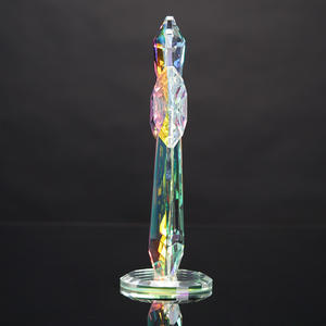 Jembatan kecil buatan tangan kristal warna AB kaca Salib Suci koleksi patung malaikat dipoles segi enam berdiri bening Souvenir - Product Image 5